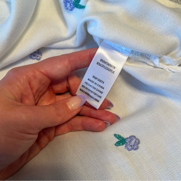 Billy T White Daisy Button Down Embroidered Floral Shirt - Picture 14 of 15